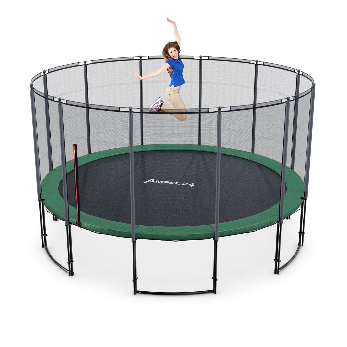 Deluxe Trampolin Ø 430 cm (Netz außen, grün, bis 160 kg)_1