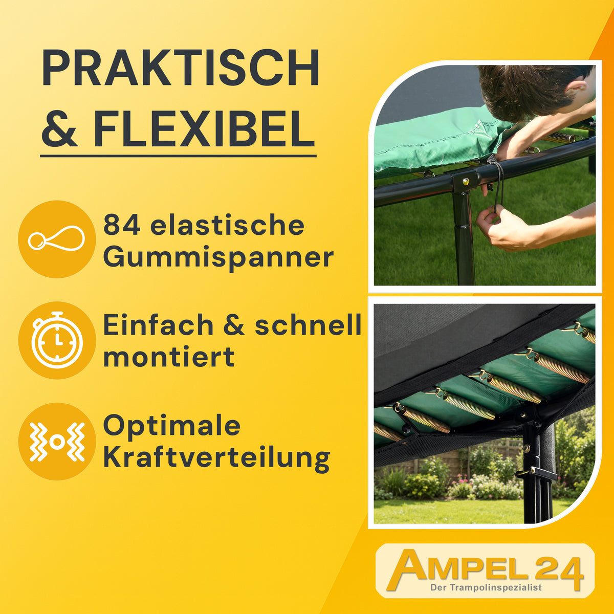 Deluxe Trampolin Ø 430 cm (Netz außen, grün, bis 160 kg)_6