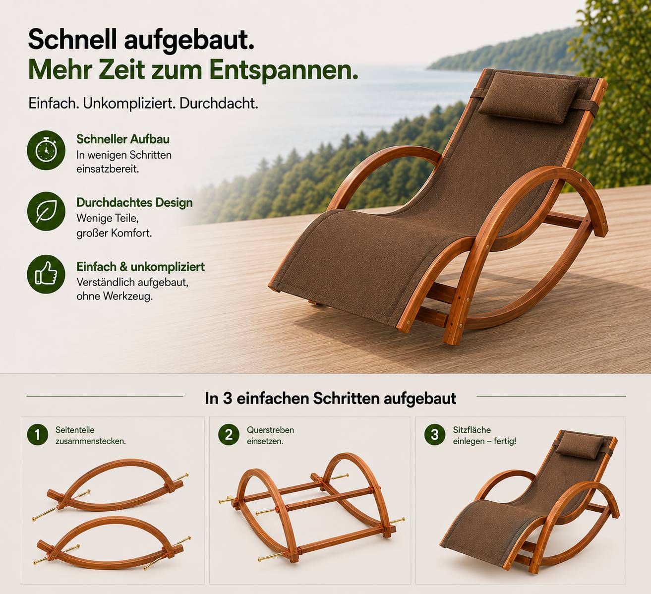 Schaukel - Liegestuhl RIO, mit Kopfkissen_7