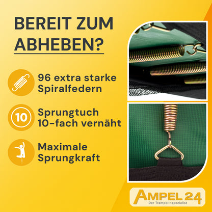 Deluxe Trampolin Ø 430 cm (Netz außen, grün, bis 160 kg)_4