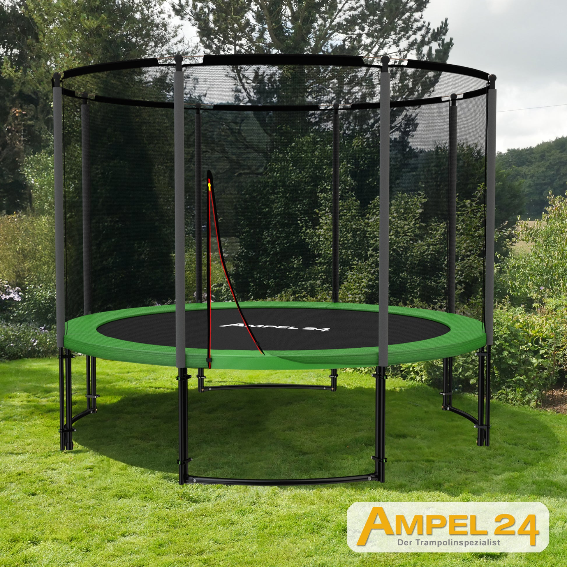 Deluxe Trampolin Ø 305 cm (Netz außen, grün, bis 150 kg)_3