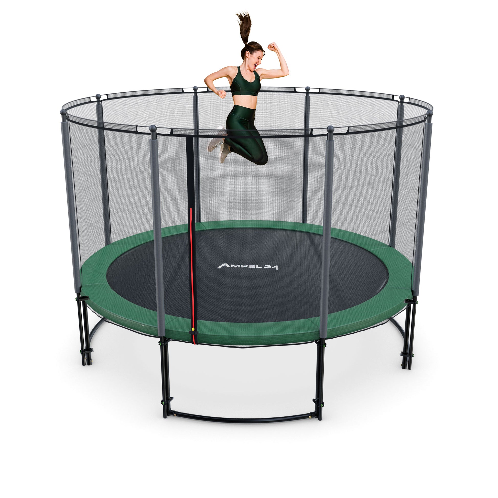 Deluxe Trampolin Ø 366 cm (Netz außen, grün, bis 160 kg)_2