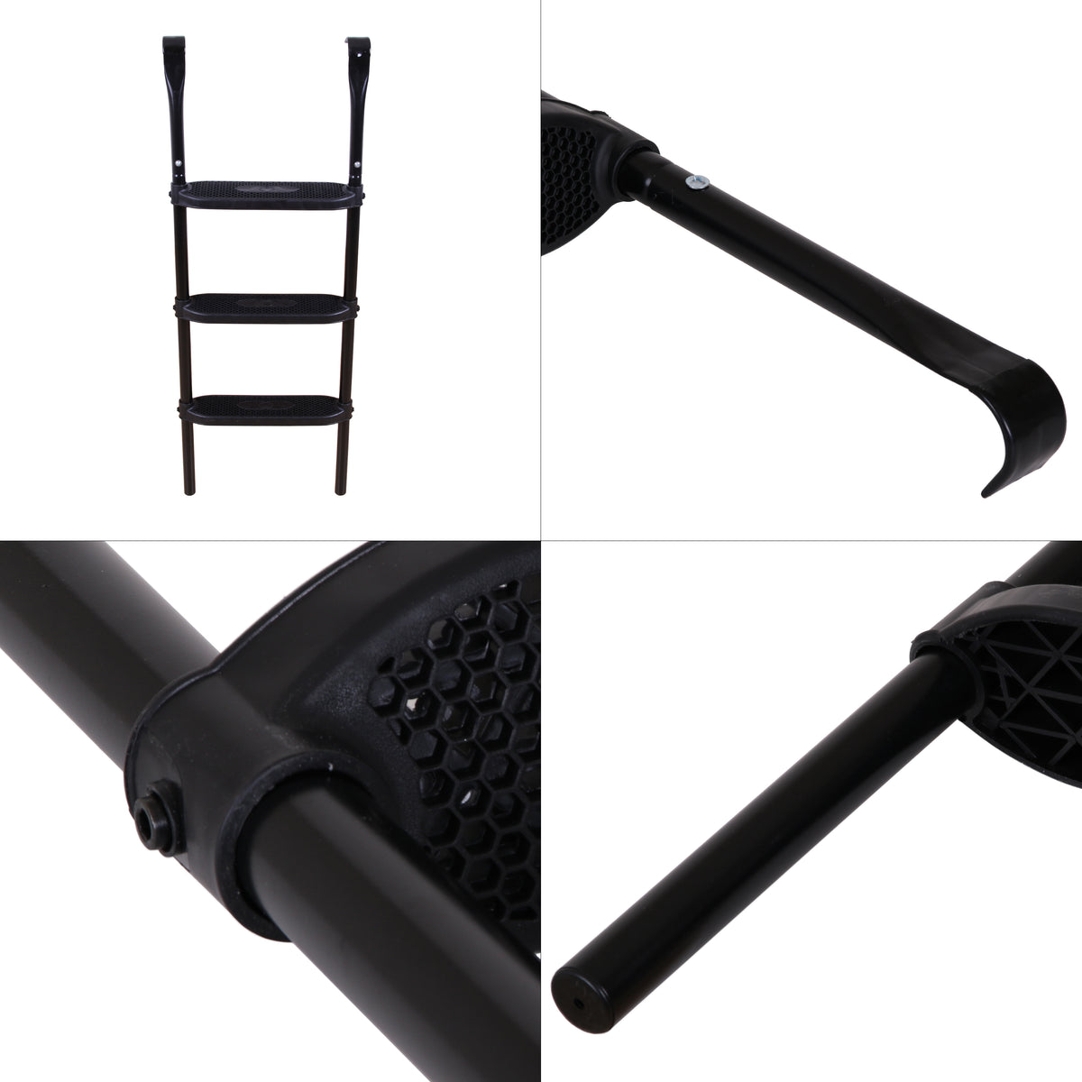 Deluxe Trampolin-Leiter, 110cm, 3 Stufen, schwarz_7