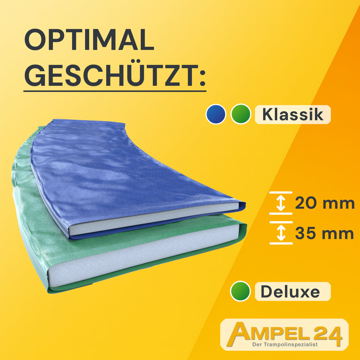 Deluxe Trampolin Ø 366 cm (Netz außen, grün, bis 160 kg)_6