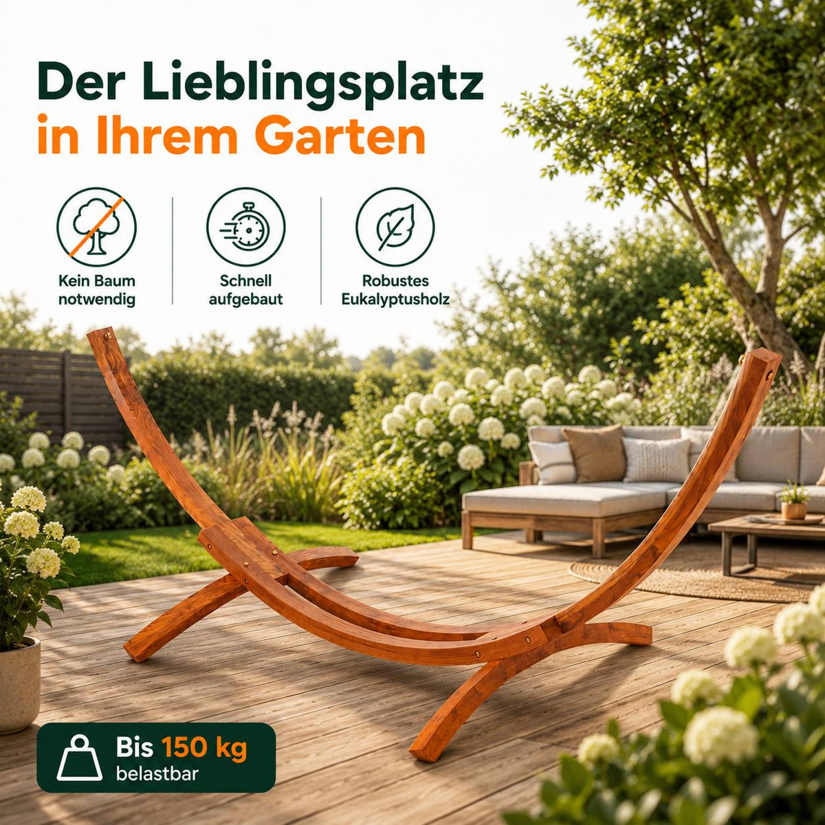 Hängemattengestell MADAGASKAR, 400x120x120 cm_2