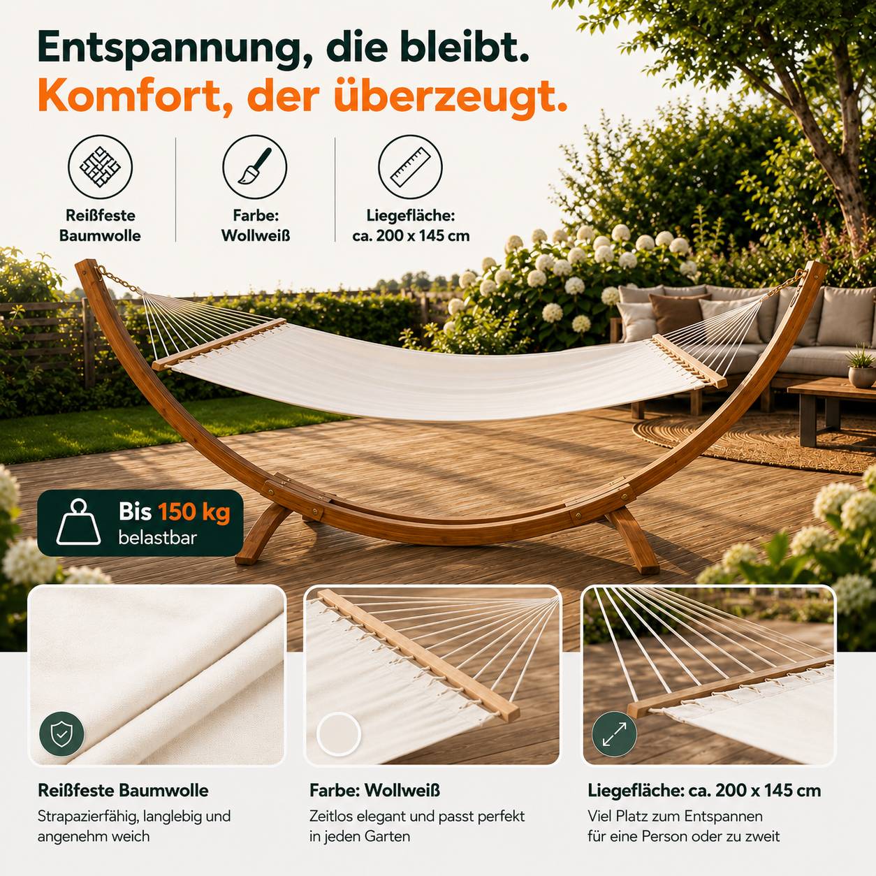 Gestell MADAGASKAR 400 cm, mit HM Trinidad 295/200x145 cm, hell, safety kit_6