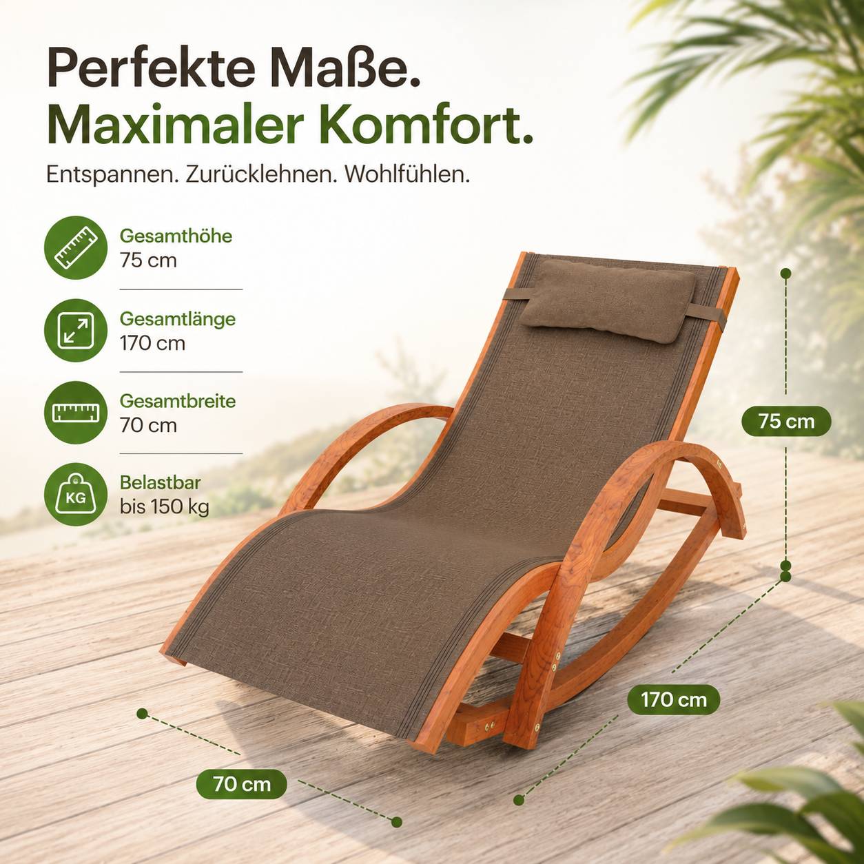 Schaukel - Liegestuhl RIO, mit Kopfkissen_4