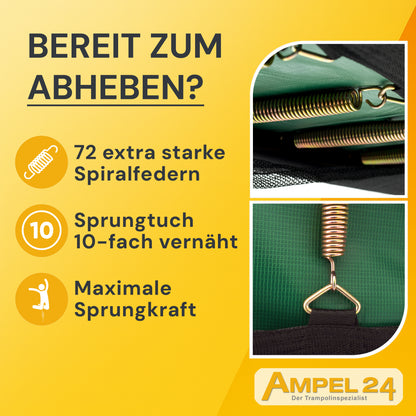 Deluxe Trampolin Ø 366 cm (Netz außen, grün, bis 160 kg)_5